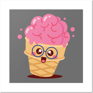 Cute Brain Halloween Ice Cream Posters and Art